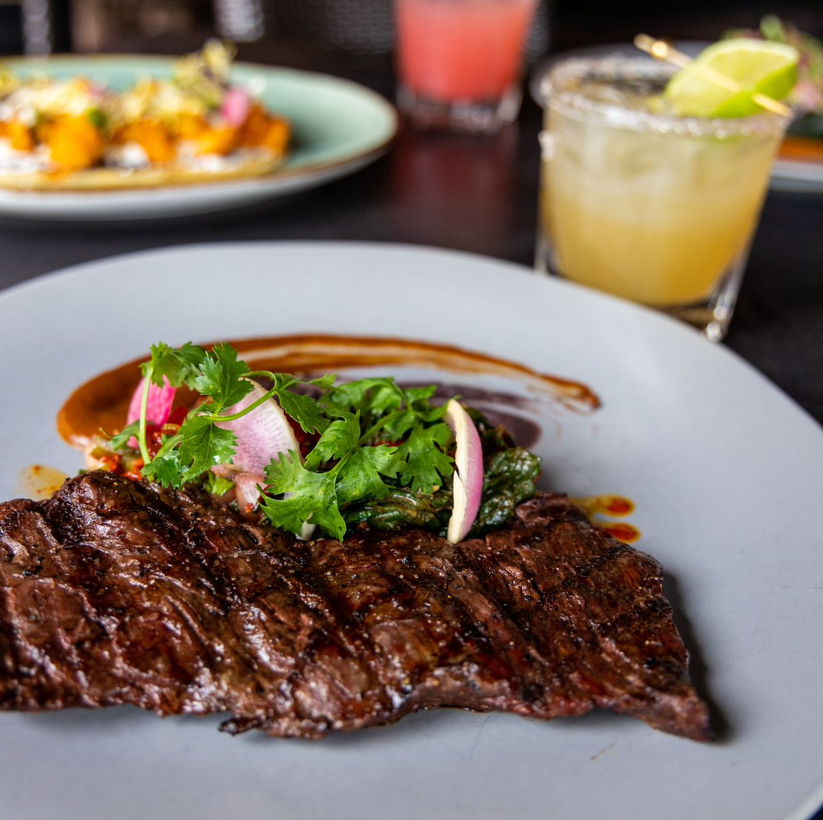 Tamayo signature dishes Carne AsadaPork BellyTampiquena﻿﻿